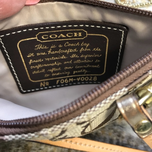 Coach Signature C with Gold Stripe Wristlet - Picture 4 of 5